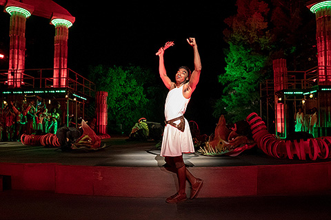 Hercules played Central Park’s 1,800-seat open-air Delacorte Theatre (photo: Joan Marcus)