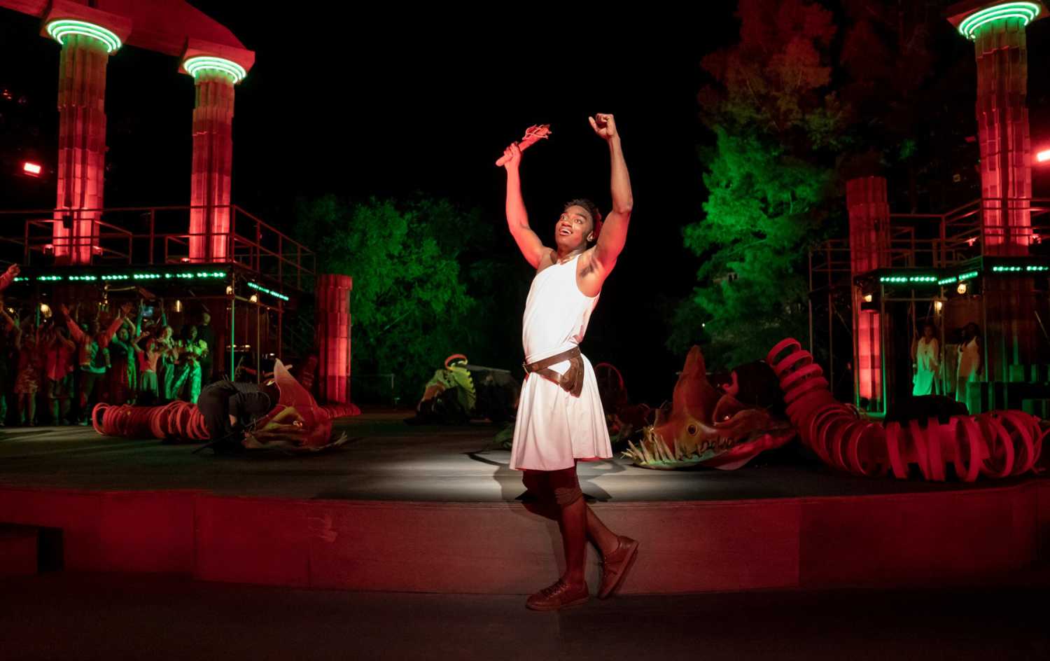 Hercules played Central Park’s 1,800-seat open-air Delacorte Theatre (photo: Joan Marcus)