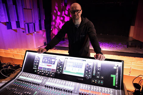 Lead engineer Janne Lappalainen with the dLive