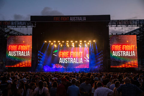 Raising funds for bushfire relief at Sydney’s ANZ Stadium (photo: Louise Stickland)