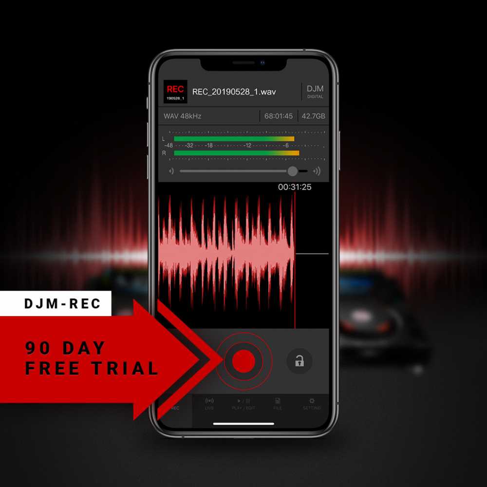 The DJM-REC app simplifies the recording and sharing of music