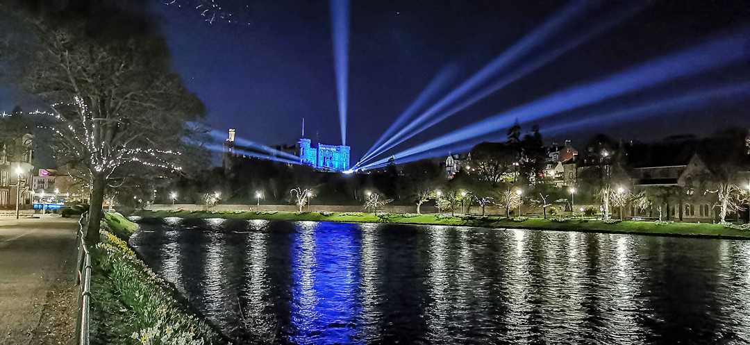 Limelight Event Services illuminated local landmark Inverness Castle (photo: Craig Duncan)