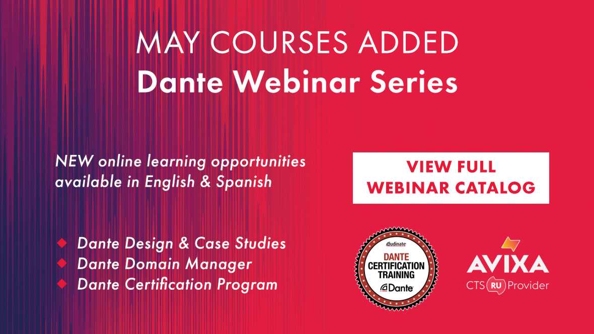 Audinate is offering over 25 free online learning opportunities this month