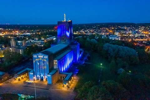 The Cathedral has been lit in blue every Thursday since the start of April (photo: Alex Turner)