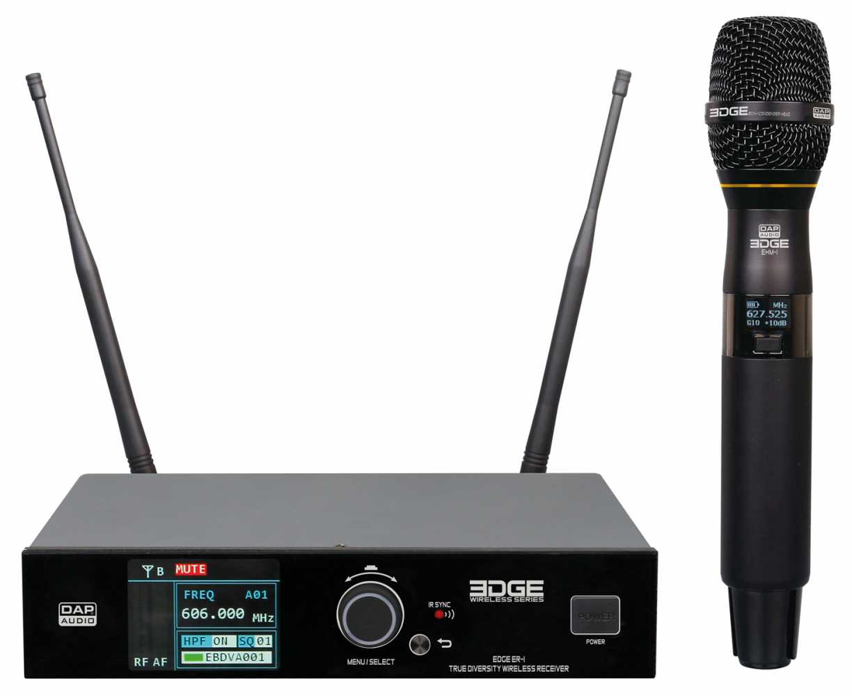 DAP's Edge-series wireless microphones feature a handheld system and a beltpack system