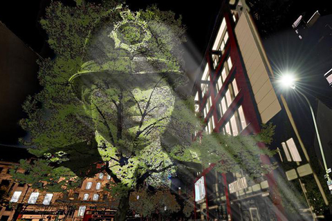 Images will be projected onto 33 trees in and around Manchester City Centre