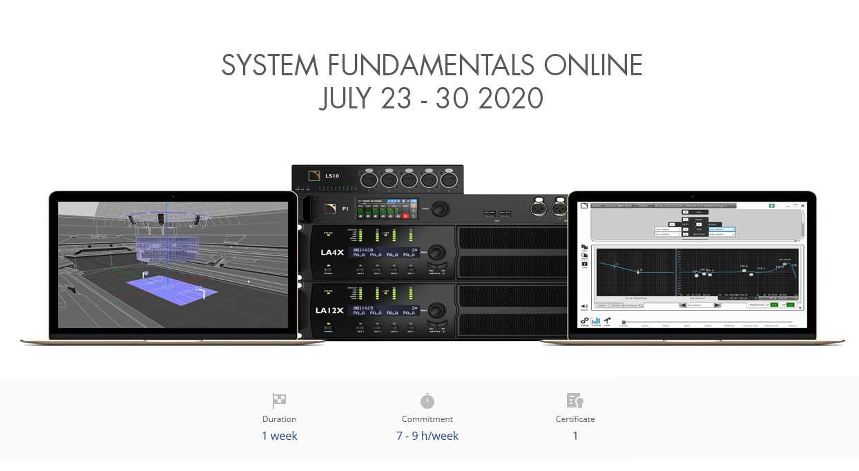 The online Systems Fundamentals course provides an overview of what an L-Acoustics system is