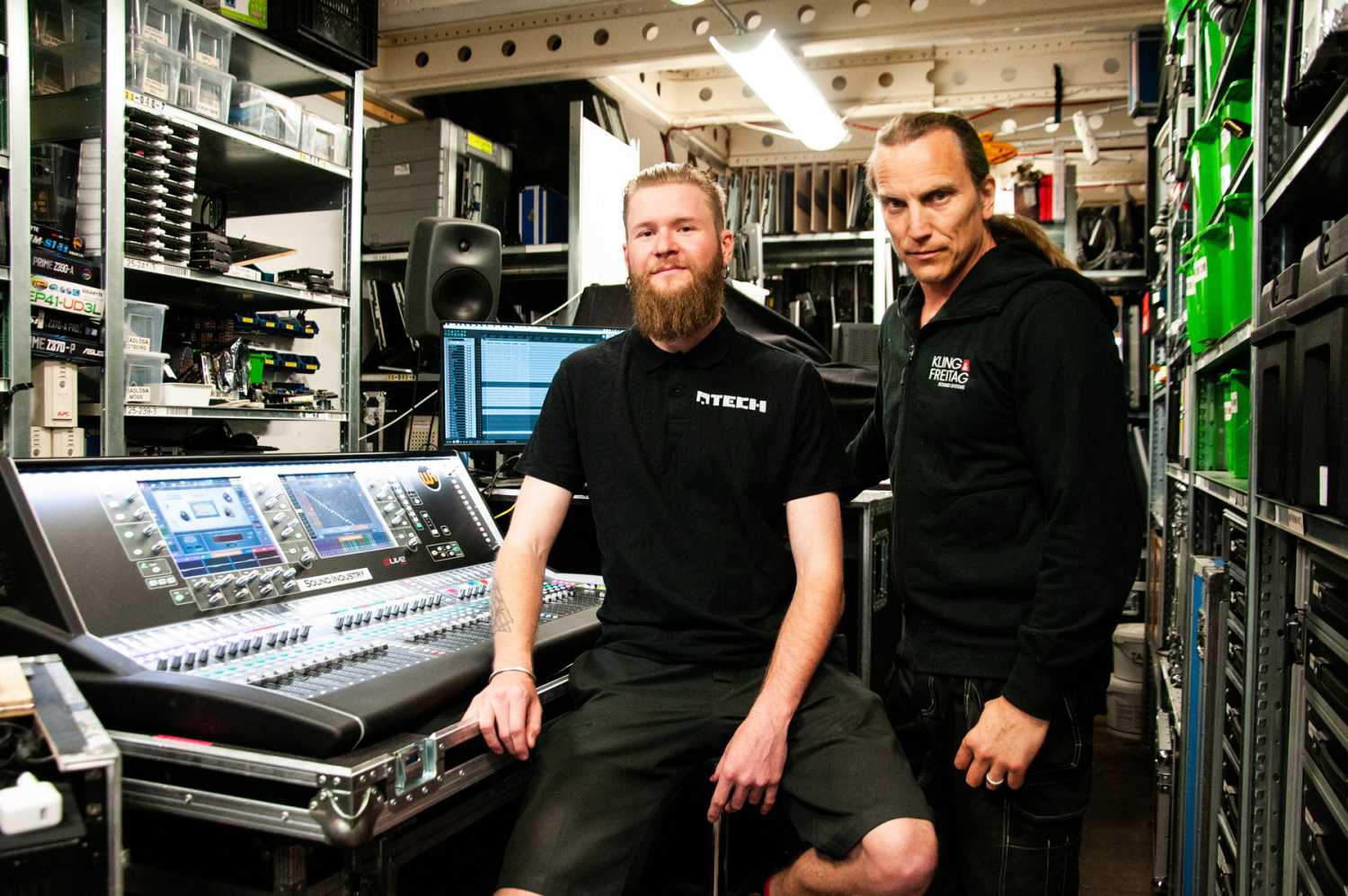 Jesper Sirenius (left) and Arnold Lindberg with the dLive S7000