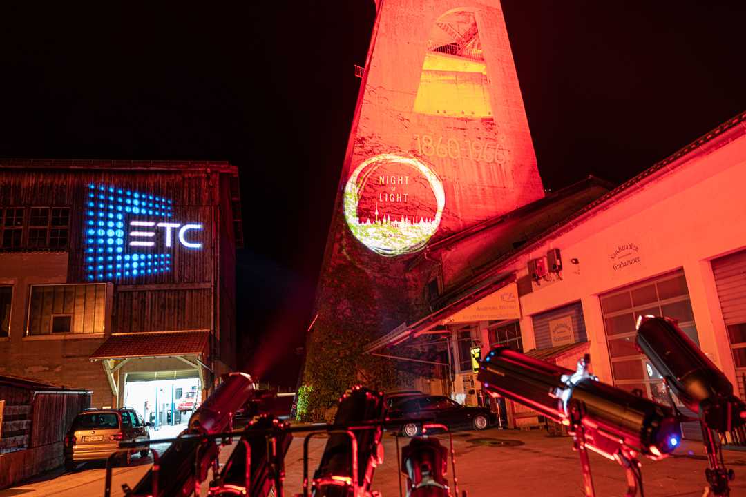 ETC lit the historic mining tower in Hausham - close to the ETC GmbH office in Holzkirchen