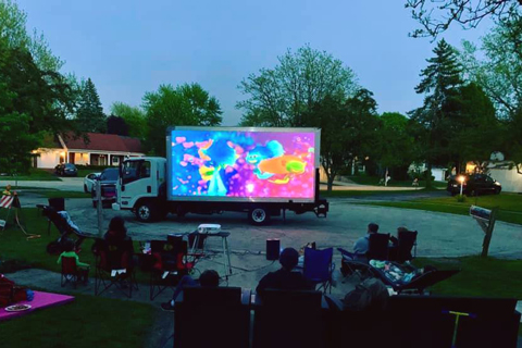 The trucks are rented out to clients who want to hold socially-distant compliant film showings