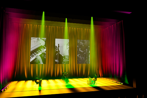 Andrew Cass of C2 Design & Drafting created the virtual show, supporting the band with immersive looks