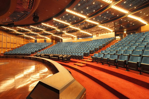 the multi-purpose auditorium hosts conferences, press events, presentations and live music