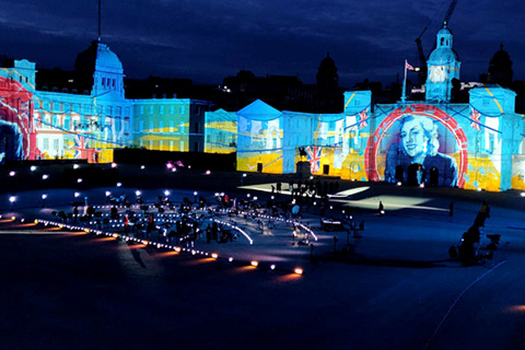 The decision was made by the BBC to cover almost the entirety of Horse Guards Parade with projection