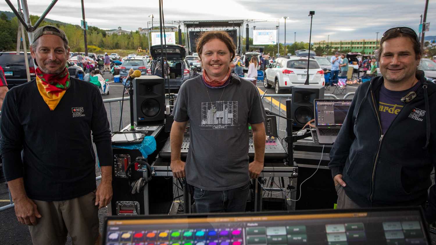 Dave Brotman, DBS Audio Systems president; Andy Lytle, FOH engineer and Mike Shoulson, DBS vice president