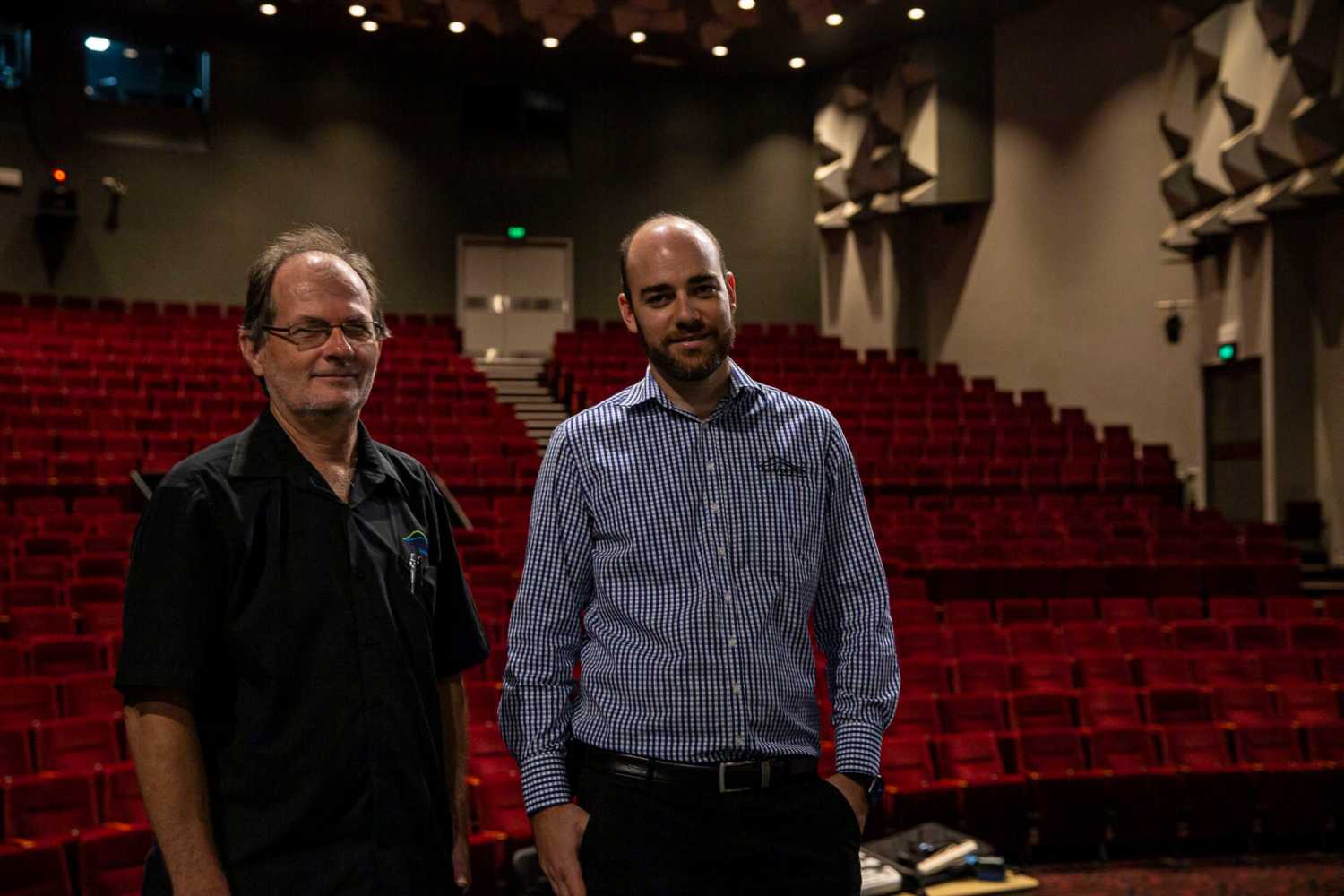 Jim Thorogood and Ashley Salter at the Pilbeam Theatre (pre-covid photo: Louise Stickland)