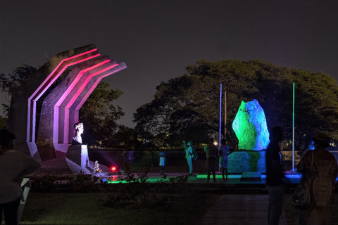 The project illuminated the works of original sculptors and artists in vivid colours