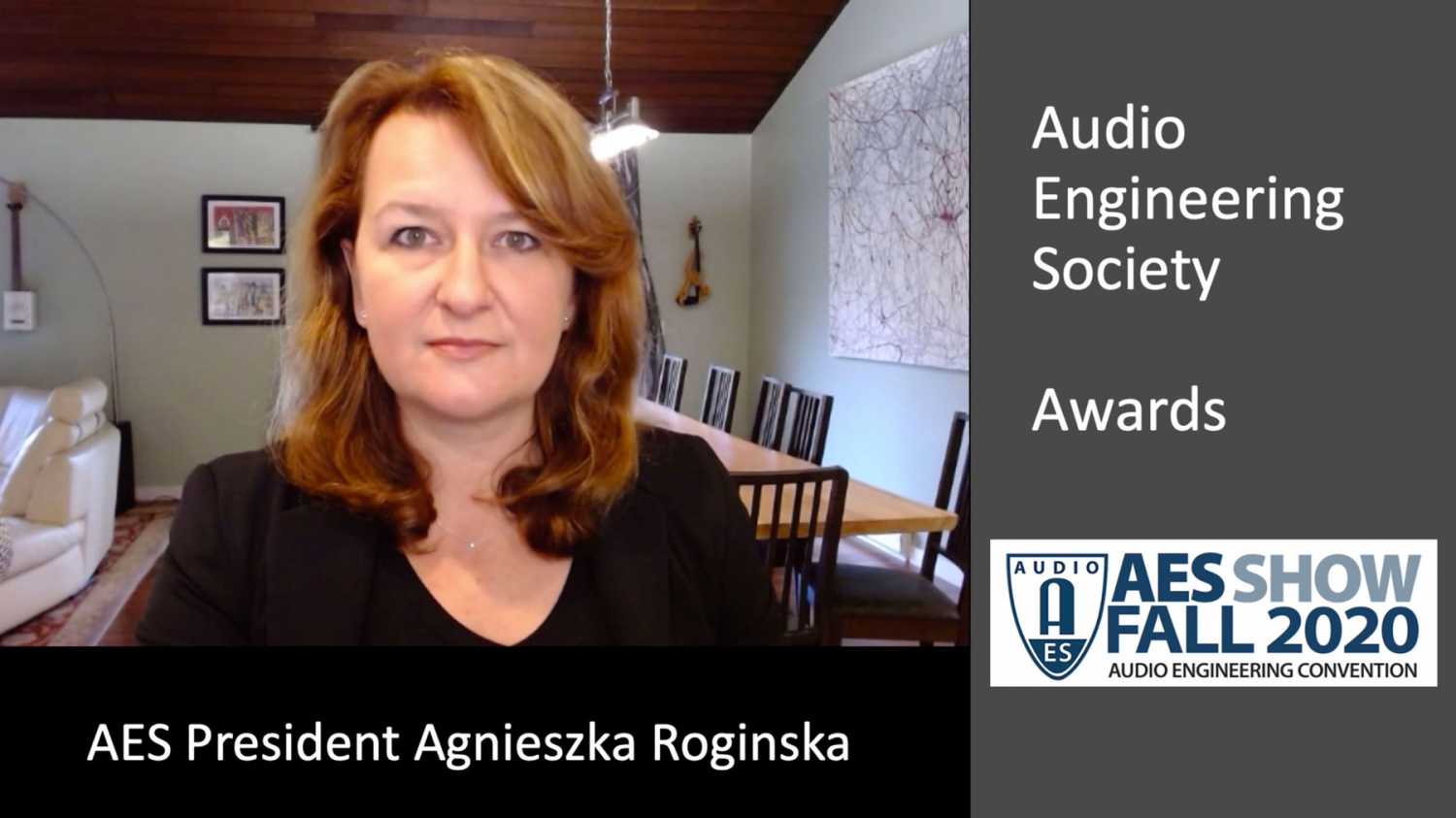 AES President Agnieszka Roginska presents awards for outstanding service and contributions to the Industry