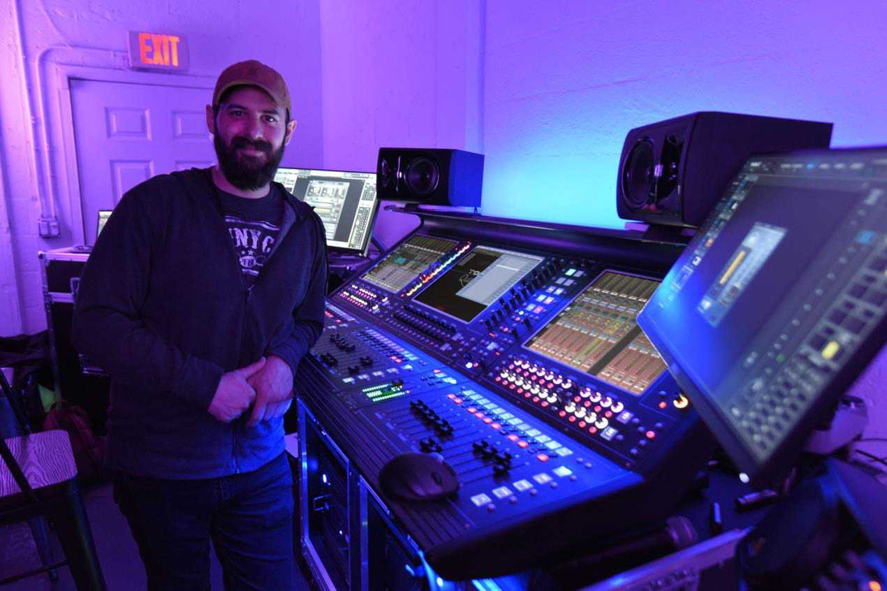 VOUS Church production coordinator Jon Wygant with the new DiGiCo Quantum 338 mixing console