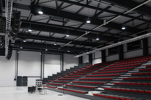 The auditorium required an audio system that would adapt to its different configurations