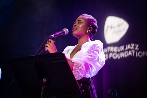 Afra Kane performs during the Montreux Jazz Artists Foundation’s annual Academy at MJAF 2020 (photo: Marc Ducrest)