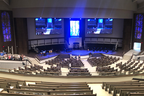 The renovated Shades Mountain Baptist Church in Birmingham, Alabama