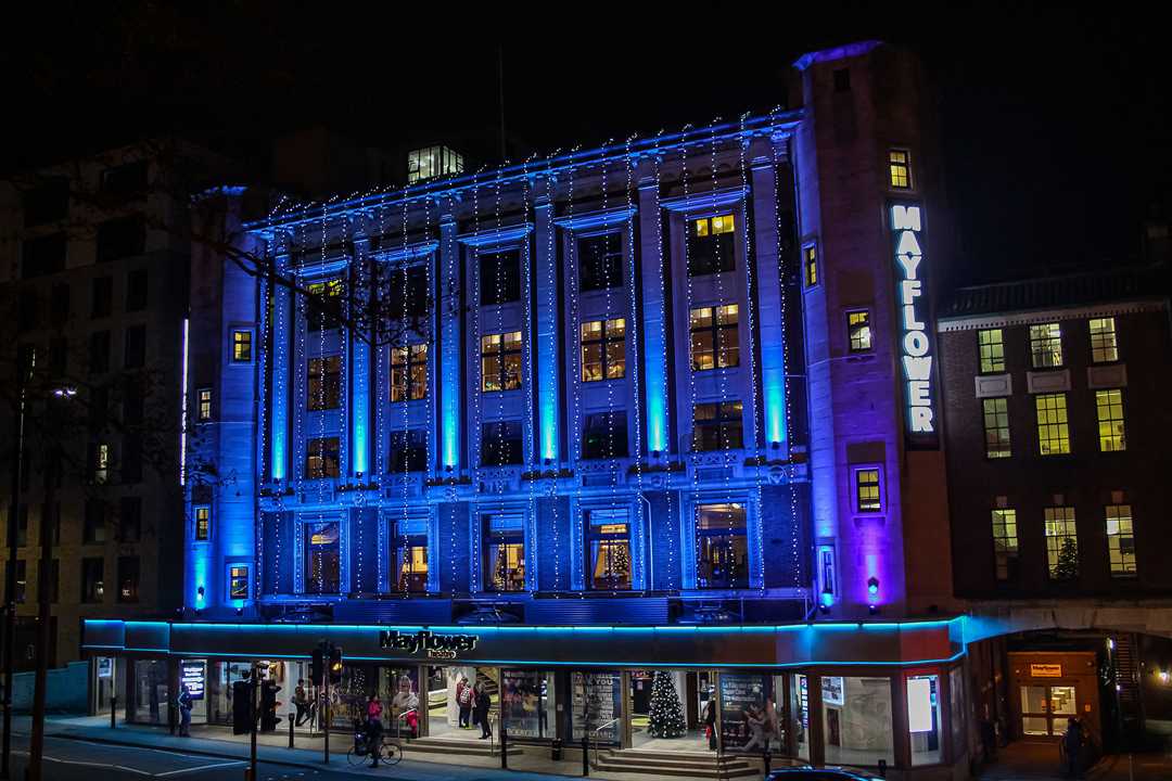 The theatre turned blue in support of the NHS