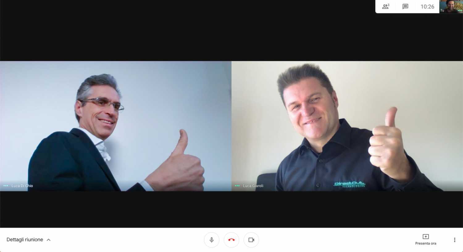 Luca di Chio (CEO Vivivaldy) and  Luca Giaroli (product manager DirectOut)
