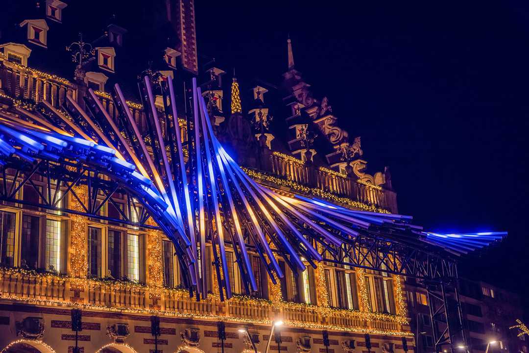 The designated site for the lighting feature was the front of Leuven’s Catholic University Library (photo: Jo Segers)
