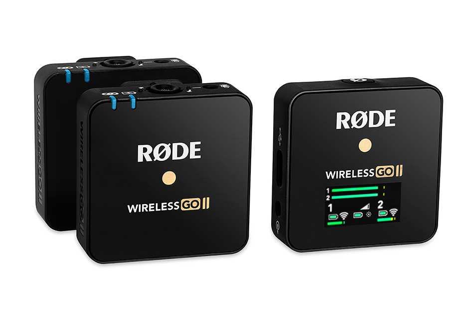 Each Wireless GO II kit contains two transmitters and a single receiver