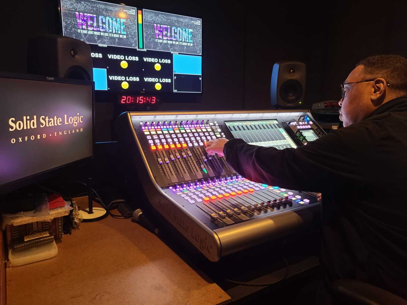 Three Dante-networked Solid State Logic Live L550 digital mixing consoles have been installed