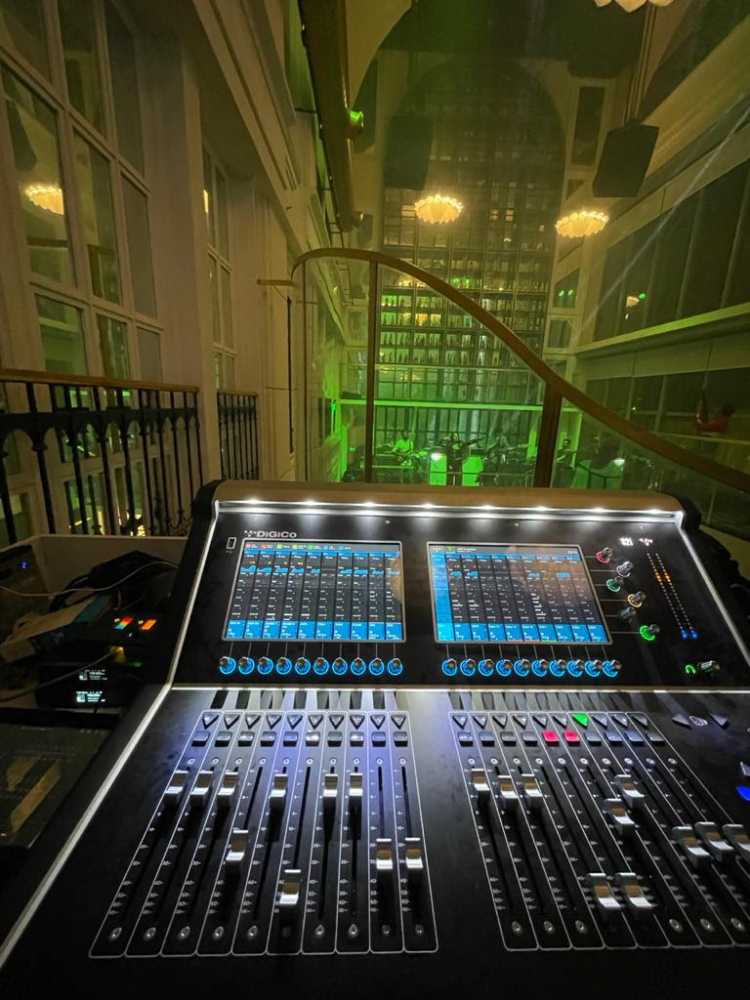 The sound system is driven by a new S21 digital mixing desk