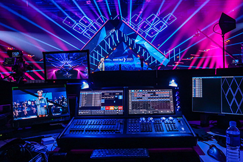 Powering his massive 47-universe lightshow were three ChamSys consoles