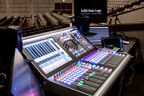 The church’s new L350 console is integrated on a Dante network