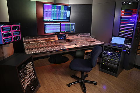 The Audient console is central to recording concert videos from the college theatre