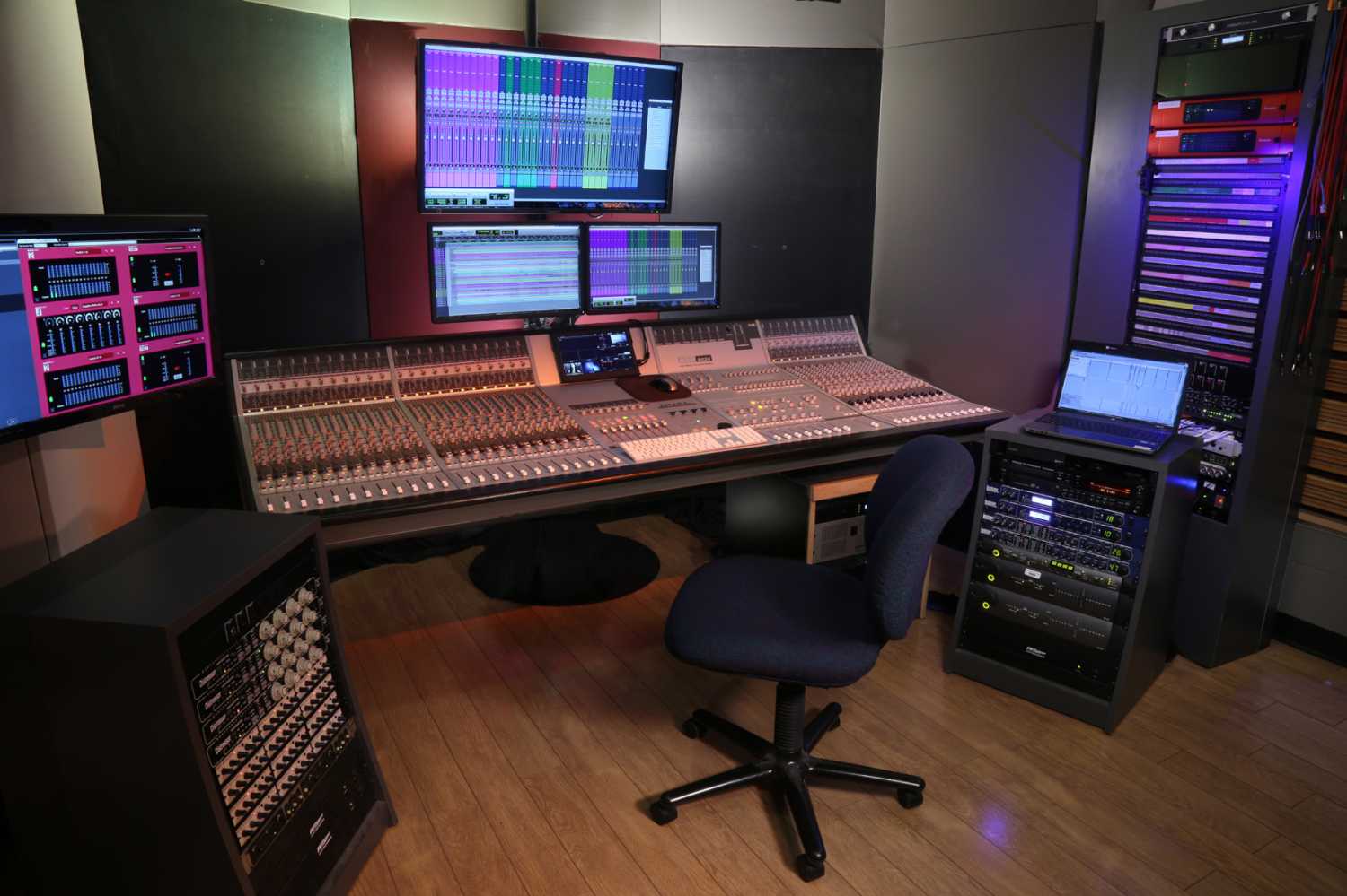 The Audient console is central to recording concert videos from the college theatre