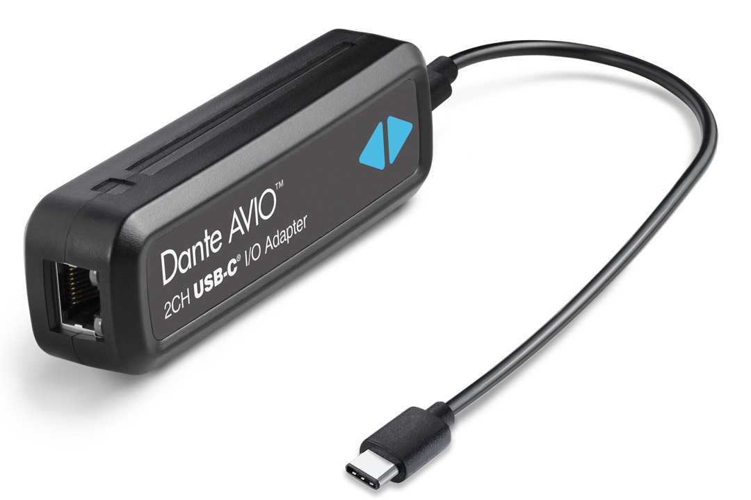 The Dante AVIO USB-C adapter is now available from authorised Audinate resellers