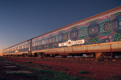 Three of the train's carriages were wrapped in artist Chantelle Mulladad’s work Crossroads