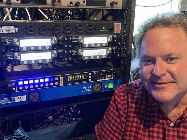 Audio Supervisor Mike Dooley on the set of Hallmark's Home and Family