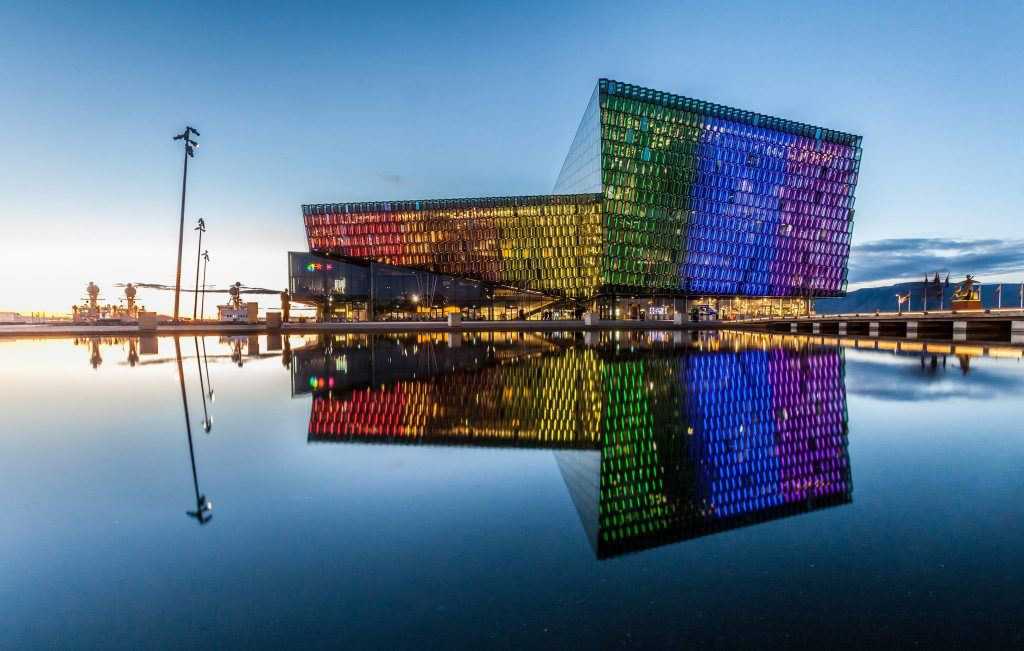 Harpa houses a concert hall and conference centre