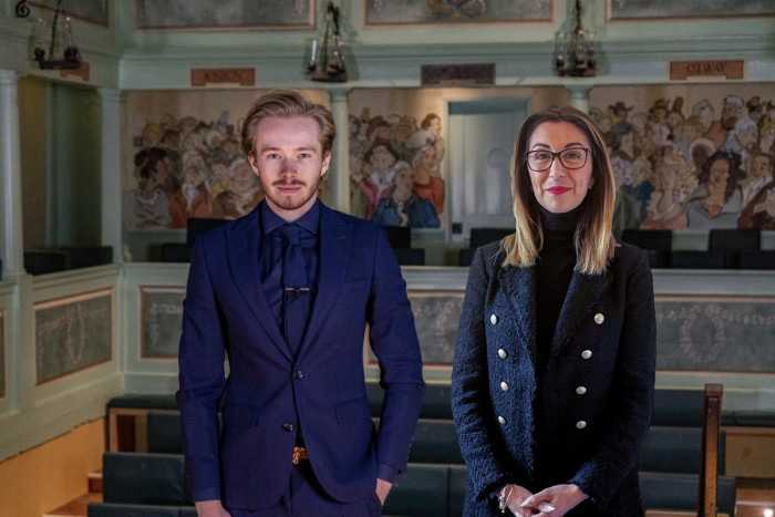 Ryan Metcalfe, MD of Preevue and Lucy Stokes, MD of Race Furniture at The Georgian Theatre Royal