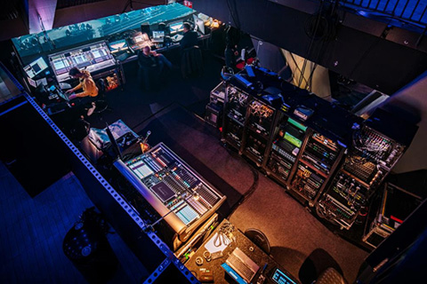 Along with mirrored DiGiCo Quantum 7 consoles at FOH and monitors was a soundcheck room with an identical set up