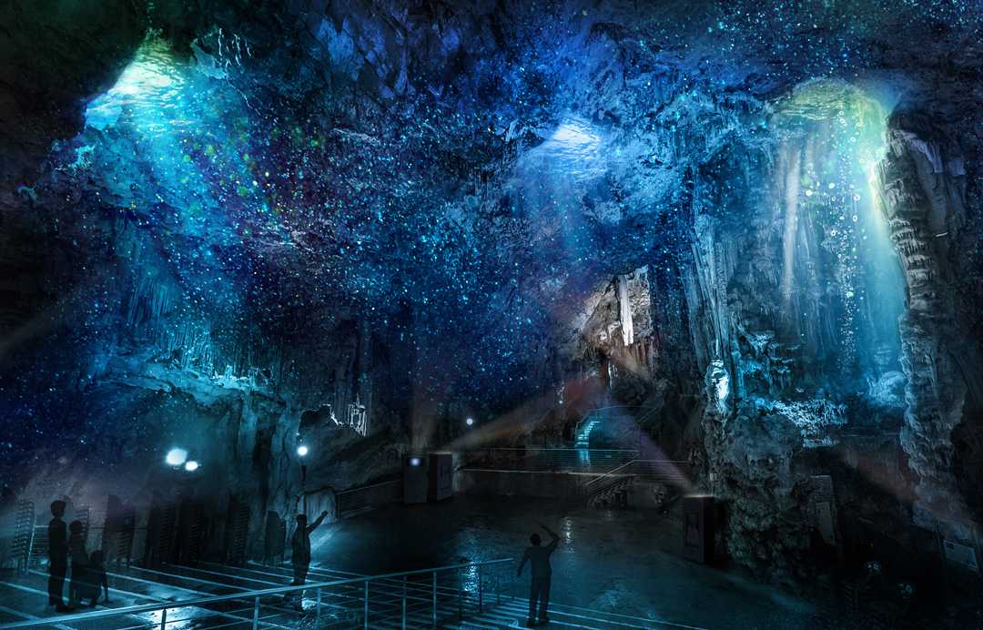 Through light, visitors will observe the life and development of the rock formations