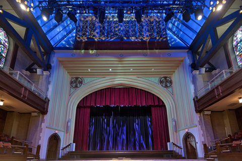 The Scotty encompasses an 800-seat theatre, luminous stained-glass windows and a ballroom with capacity for 300 people (photo: David Vernon)