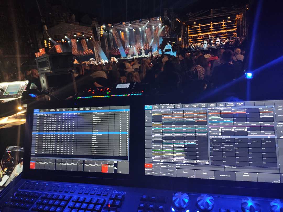 The ChamSys Magic MQ 500 Stadium console controlled the show