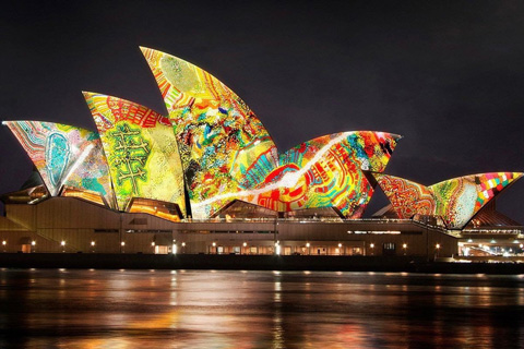 Vivid Sydney light art has been projected across many of the city's landmarks including the Sydney Opera House