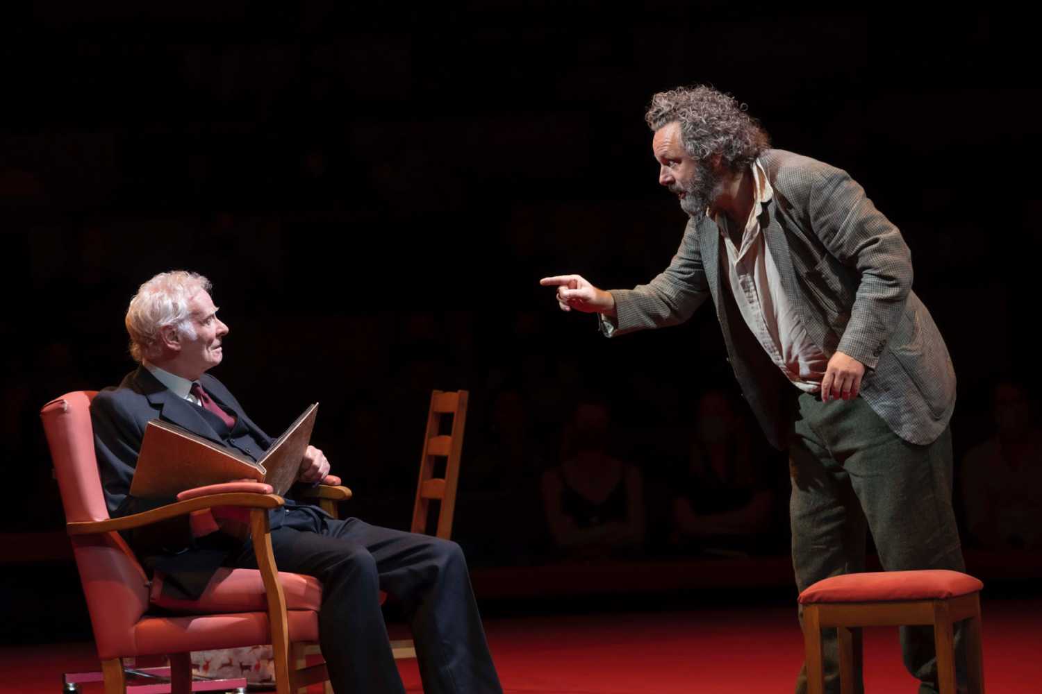 Karl Johnson and Michael Sheen in Under Milk Wood (photo: Johan Persson)