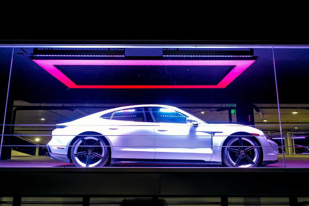 Porsche Austin’s top floor window display