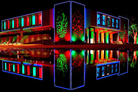 The project involves permanent coloured lighting and projection installations