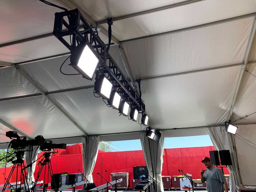 Inside the press tent at Whistling Straits