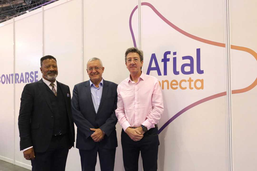 Mike Blackman (ISE executive director), Miguel Mezquita (AFIAL association president) and Peter Heath (PLASA managing director)